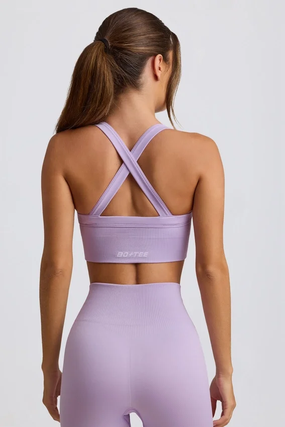Super Sculpt sömlös sport-BH med korsad rygg i mjuk lila Super Sculpt sömlös sport-BH med korsad rygg i mjuk lila