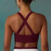 Super Sculpt sömlös sport-BH med korsad rygg i plommon Super Sculpt sömlös sport-BH med korsad rygg i plommon
