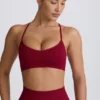 Super Sculpt sömlös sport-BH med korsade band i ryggen i burgundy Super Sculpt sömlös sport-BH med korsade band i ryggen i burgundy