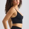 Super Sculpt sömlös sport-BH med rund halsringning i svart Super Sculpt sömlös sport-BH med rund halsringning i svart