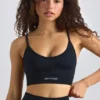 Super Sculpt sömlös sport-BH med rund halsringning i svart Super Sculpt sömlös sport-BH med rund halsringning i svart