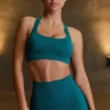 Super Sculpt sömlös T-back-sport-BH i blågrön Super Sculpt sömlös T-back-sport-BH i blågrön