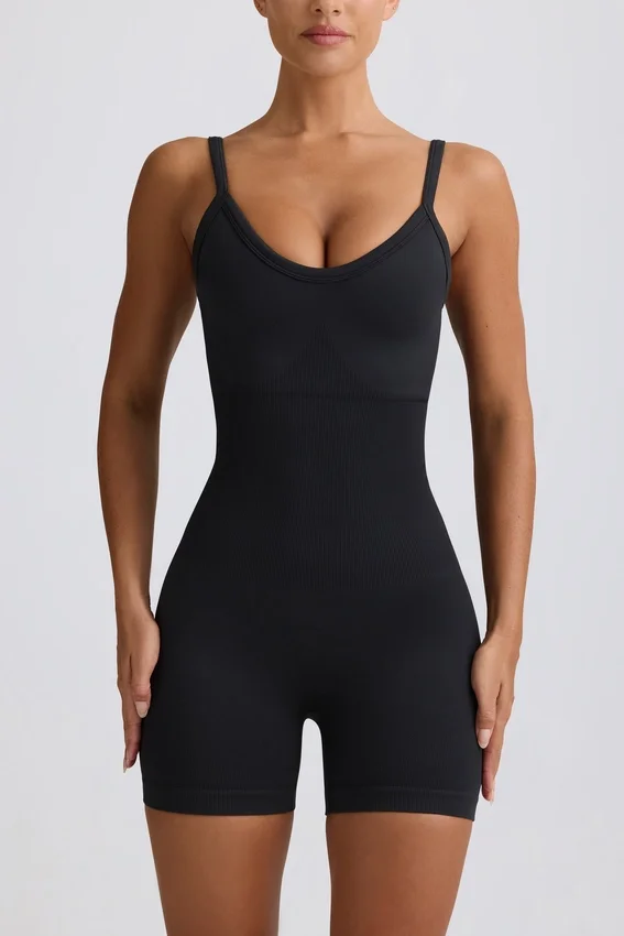 Super Sculpt sömlös unitard i svart Super Sculpt sömlös unitard i svart