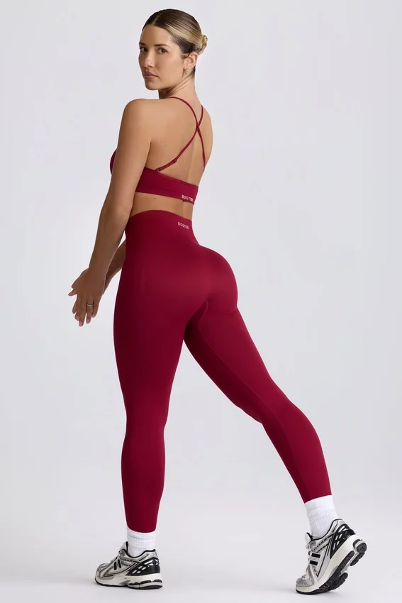 Super Sculpt sömlösa leggings i burgundy Super Sculpt sömlösa leggings i burgundy