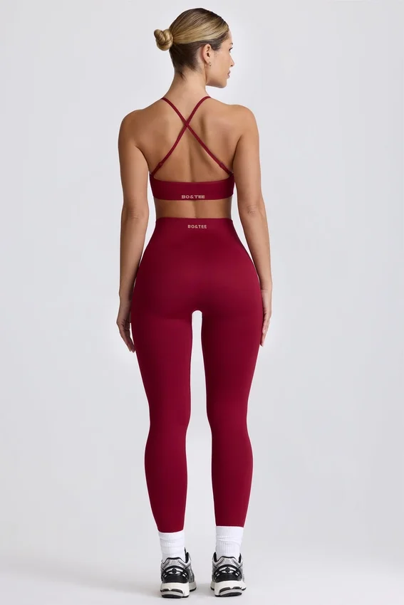 Super Sculpt sömlösa leggings i burgundy Super Sculpt sömlösa leggings i burgundy