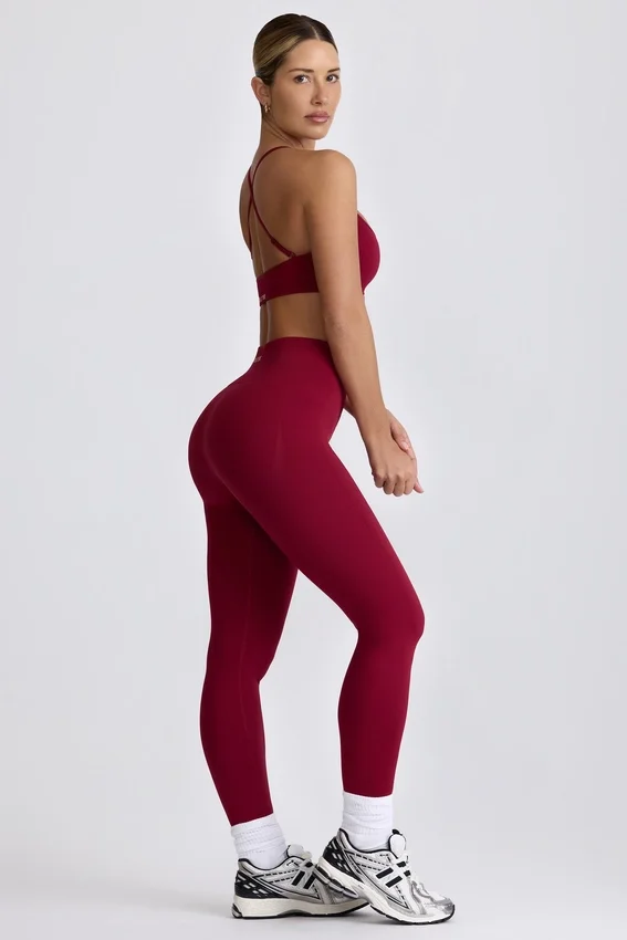Super Sculpt sömlösa leggings i burgundy Super Sculpt sömlösa leggings i burgundy