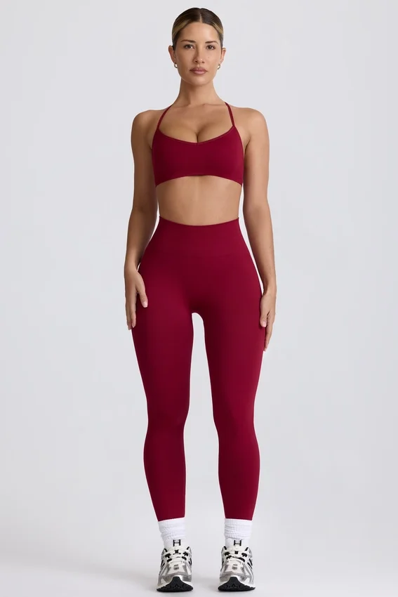 Super Sculpt sömlösa leggings i burgundy Super Sculpt sömlösa leggings i burgundy