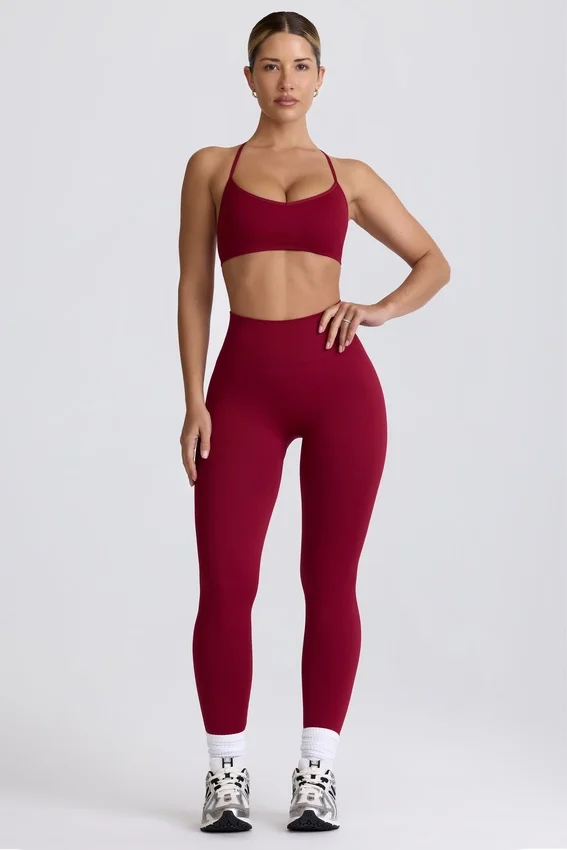 Super Sculpt sömlösa leggings i burgundy Super Sculpt sömlösa leggings i burgundy
