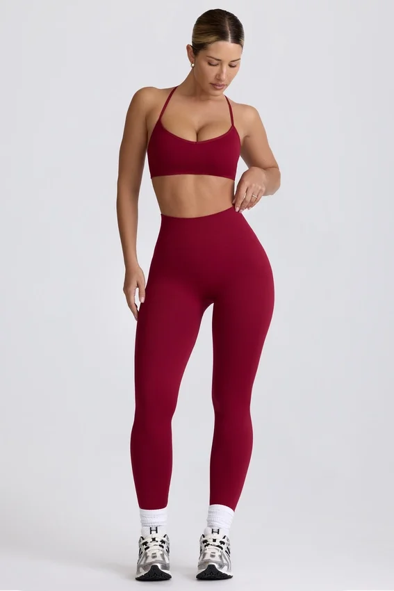 Super Sculpt sömlösa leggings i burgundy Super Sculpt sömlösa leggings i burgundy