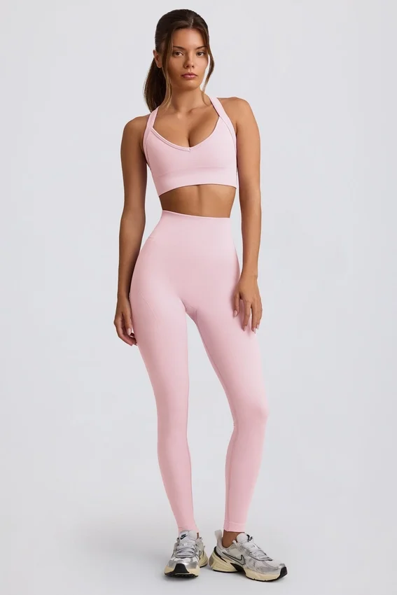 Super Sculpt sömlösa leggings med hög midja i puderrosa Super Sculpt sömlösa leggings med hög midja i puderrosa