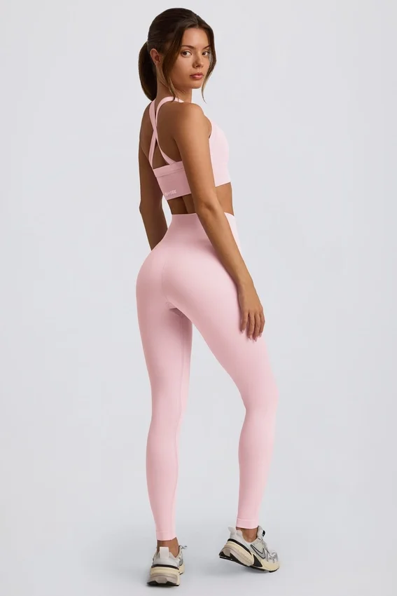 Super Sculpt sömlösa leggings med hög midja i puderrosa Super Sculpt sömlösa leggings med hög midja i puderrosa