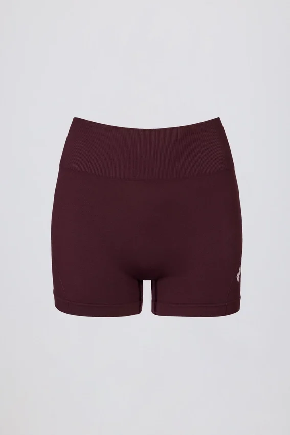 Super Sculpt sömlösa minishorts i burgundy Super Sculpt sömlösa minishorts i burgundy