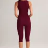 Suri Modal Capri-leggings med medelhög midja i vinröd Suri Modal Capri-leggings med medelhög midja i vinröd