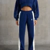 Sweatpants med vida ben i marinblått Sweatpants med vida ben i marinblått