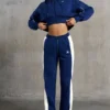 Sweatpants med vida ben i marinblått Sweatpants med vida ben i marinblått