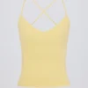 Tanktop med korsade ryggband i citrongult Tanktop med korsade ryggband i citrongult