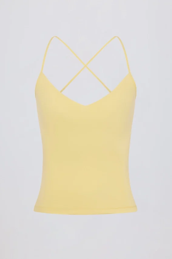 Tanktop med korsade ryggband i citrongult Tanktop med korsade ryggband i citrongult