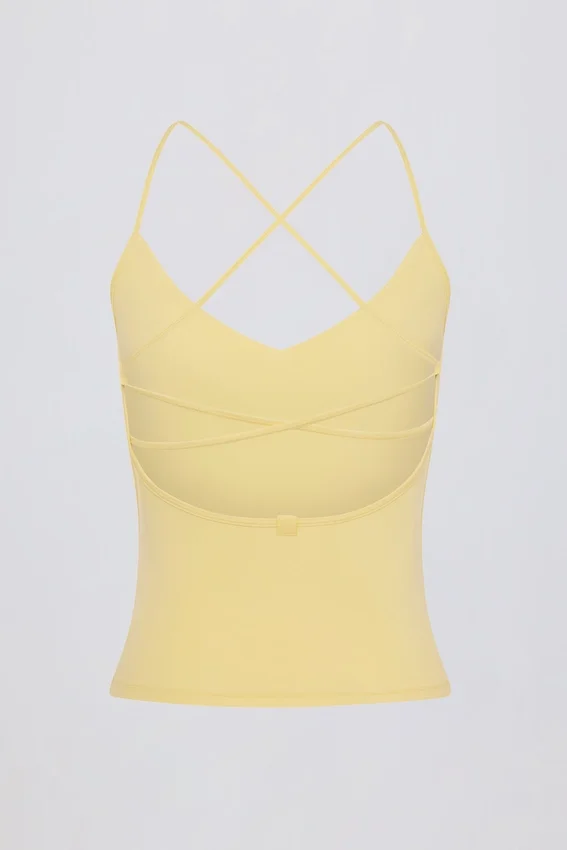 Tanktop med korsade ryggband i citrongult Tanktop med korsade ryggband i citrongult