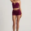 Teagan-shorts med medelhög midja i bärlila Teagan-shorts med medelhög midja i bärlila