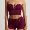 Teagan-shorts med medelhög midja i bärlila Teagan-shorts med medelhög midja i bärlila