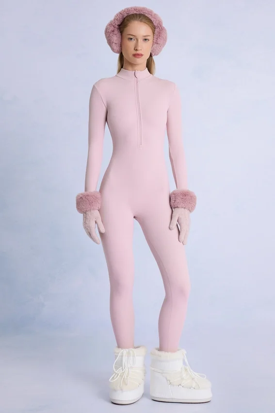 Termisk baslager-Jumpsuit i puderrosa Termisk baslager-Jumpsuit i puderrosa