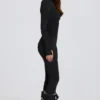 Termisk baslager-Jumpsuit i svart leopardmönster Termisk baslager-Jumpsuit i svart leopardmönster