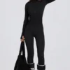 Termisk baslager-Jumpsuit i svart leopardmönster Termisk baslager-Jumpsuit i svart leopardmönster