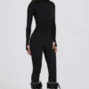 Termisk baslager-Jumpsuit i svart leopardmönster Termisk baslager-Jumpsuit i svart leopardmönster
