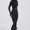 Termiska baslagerleggings i svart leopardmönster Termiska baslagerleggings i svart leopardmönster