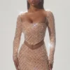 Thora Embellished Asymmetric Crop Top i Almond Thora Embellished Asymmetric Crop Top i Almond