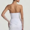 Tirza Ruched Corset Miniklänning i vitt Tirza Ruched Corset Miniklänning i vitt