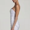 Tirza Ruched Corset Miniklänning i vitt Tirza Ruched Corset Miniklänning i vitt