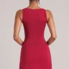 Tula midhög bodycon-ultraminikjol med slits i körsbärsrött Tula midhög bodycon-ultraminikjol med slits i körsbärsrött