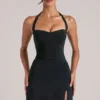 Vita Longline Halterneck Top i svart Vita Longline Halterneck Top i svart