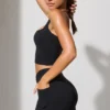 Twist Waist Mini Shorts med fickor i svart Twist Waist Mini Shorts med fickor i svart