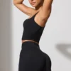 Twist Waist Mini Shorts med fickor i svart Twist Waist Mini Shorts med fickor i svart