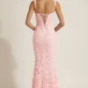 Vasanta Embellished Appliqué Soft-Scoop Corset Gown i rosa Vasanta Embellished Appliqué Soft-Scoop Corset Gown i rosa