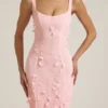 Vasanta Embellished Appliqué Soft-Scoop Corset Gown i rosa Vasanta Embellished Appliqué Soft-Scoop Corset Gown i rosa
