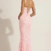 Vasanta Embellished Appliqué Soft-Scoop Corset Gown i rosa Vasanta Embellished Appliqué Soft-Scoop Corset Gown i rosa