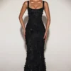 Vasanta Embellished Appliqué Soft-Scoop Corset Gown i svart Vasanta Embellished Appliqué Soft-Scoop Corset Gown i svart