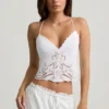 Vasilia Cutwork rygglös bomullspoplin-linne i vitt Vasilia Cutwork rygglös bomullspoplin-linne i vitt