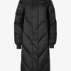 Vattentät lång parkas med huva i svart Vattentät lång parkas med huva i svart