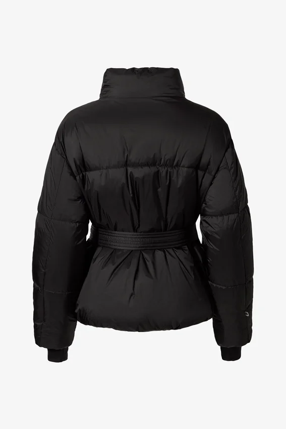Vattentät oversized skidjacka med bälte i svart Vattentät oversized skidjacka med bälte i svart