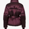 Vattentät oversized skidjacka med bälte i vinrött Vattentät oversized skidjacka med bälte i vinrött