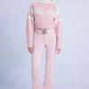 Vattentäta skidbyxor med bälte i Powder Pink Vattentäta skidbyxor med bälte i Powder Pink