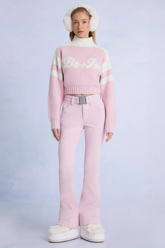 Vattentäta skidbyxor med bälte i Powder Pink Vattentäta skidbyxor med bälte i Powder Pink