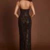 Velia Embellished Peekaboo Cowl-Neck Klänning i Brown Snake Velia Embellished Peekaboo Cowl-Neck Klänning i Brown Snake