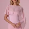 Velina chiffongkappa i blushrosa Velina chiffongkappa i blushrosa