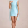 Venya draperad miniklänning i mjuk aqua Venya draperad miniklänning i mjuk aqua
