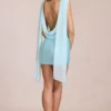 Venya draperad miniklänning i mjuk aqua Venya draperad miniklänning i mjuk aqua